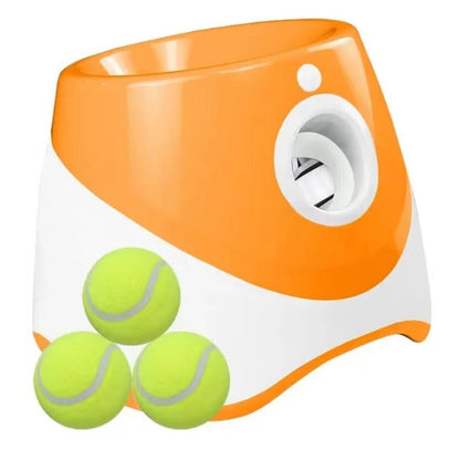 Automatic Tennis Ball Launcher for Dogs - 3 Distance Settings + 3 Balls