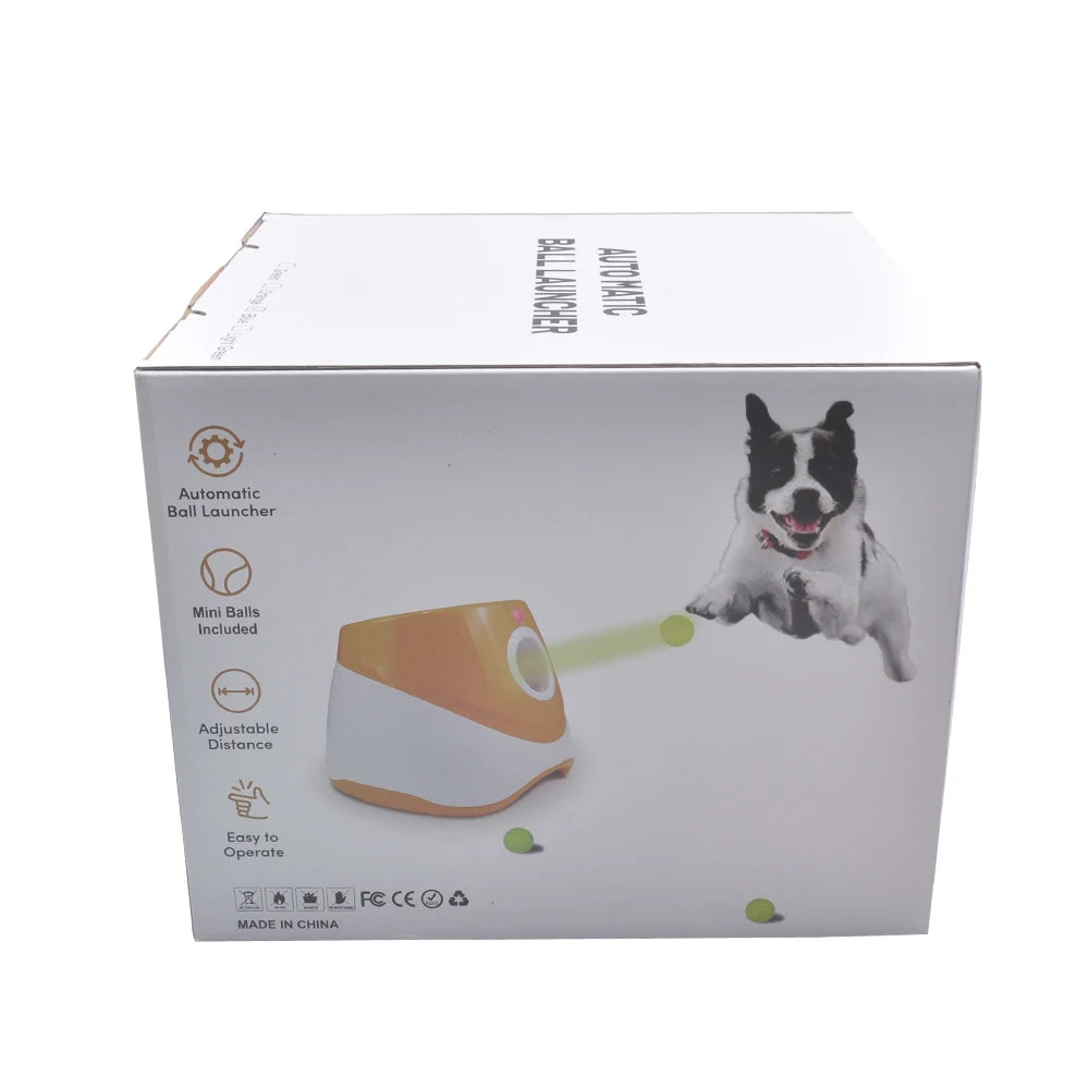 Automatic Tennis Ball Launcher for Dogs - 3 Distance Settings + 3 Balls