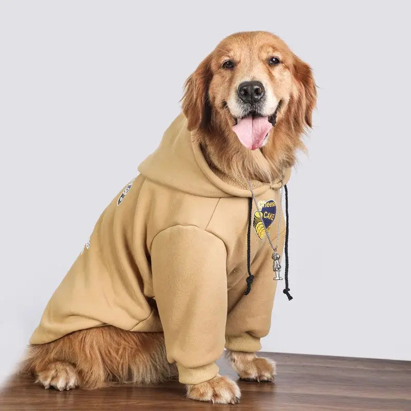 Winter Warm Hoodie for Large Dogs - Anti-hair Loss Fashion Print