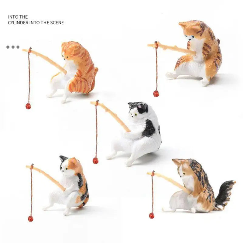 Fishing Cat Aquarium Ornament Set