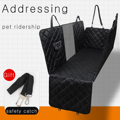 Dog Car Seat Cover - Hammock Style Back Seat Protector for Pet Travel