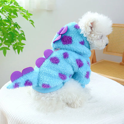 Blue Dinosaur Hooded Coat